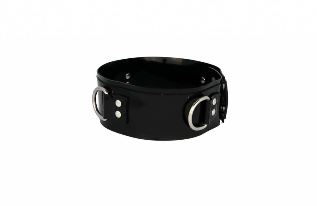 Latex Choker D-CHAINED BIG Stainless Steel Rings